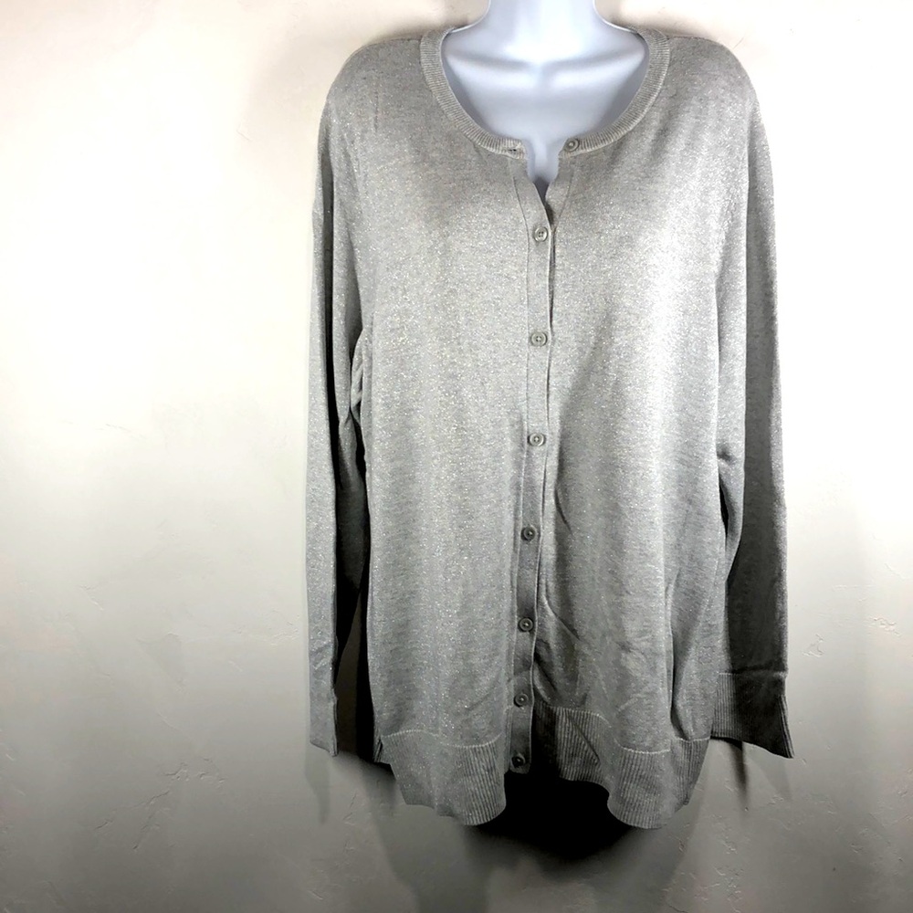 Croft & Barrow silver sparkle cardigan size 2X
